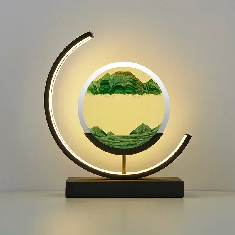 Lampe LED Sablier 3D – Veilleuse Paysage de Sable